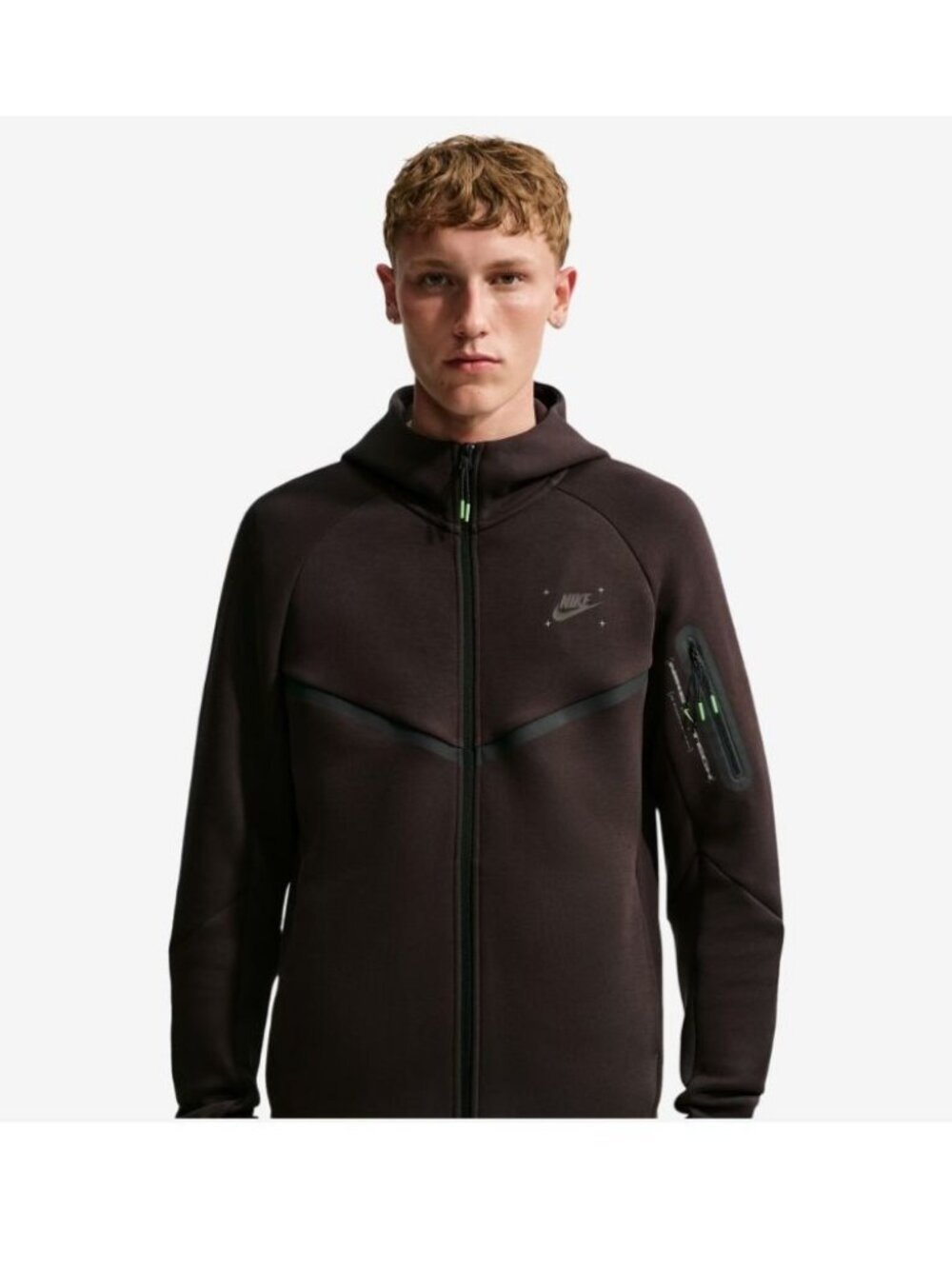 Nike Men's Tech Fleece Full Zip Jacket Hooded Brown Size M NEW WITH TAGS!